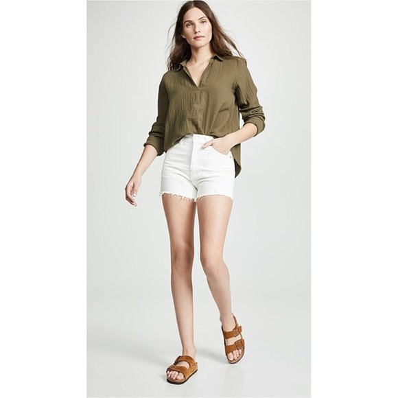 Citizens of Humanity Kristen High Rise Shorts Jeans White Fresco - Picture 1 of 8